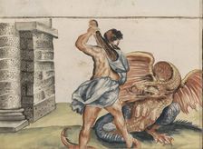 Hercules kills the dragon Ladon, 1696. Creator: Hendrick van Beaumont