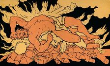 Hercules on Mount Oeta 1880. Artist: Picart