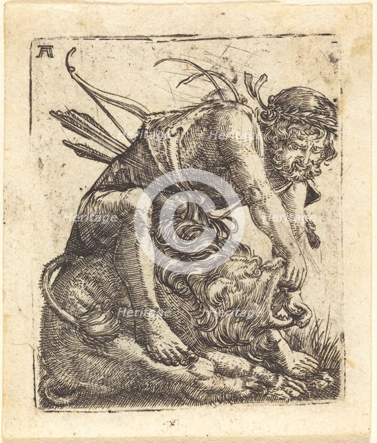Hercules Overcoming the Nemean Lion, c. 1520/1525. Creator: Albrecht Altdorfer.