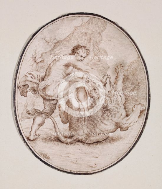 Hercules Slaying the Nemean Lion, between 1686 and 1724. Creator: Felice Cignani.