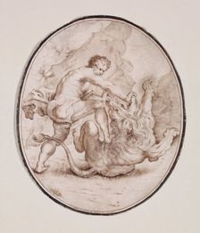 Hercules Slaying the Nemean Lion, between 1686 and 1724. Creator: Felice Cignani