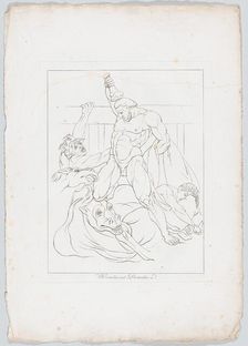 Hercules Slays Diomedes and his Flesh-Eating Mares (Apollodorus, II, 5, 8 and Quintus Smyr..., 1806. Creator: Johann Heinrich Lips