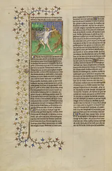Hercules Poisoned by the Shirt of Nessus; Des cas des nobles hommes et femmes, about 1413-1415. Creators: Boucicaut Master, Workshop of the Boucicaut Master