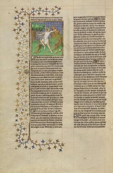 Hercules Poisoned by the Shirt of Nessus; Des cas des nobles hommes et femmes, about 1413-1415. Creators: Boucicaut Master, Workshop of the Boucicaut Master