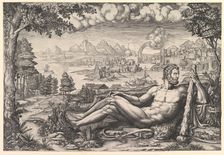 Hercules Resting from His Labors, 1567. Creator: Giorgio Ghisi