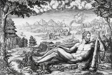 Hercules Resting from His Labors, 1567. Creator: Giorgio Ghisi
