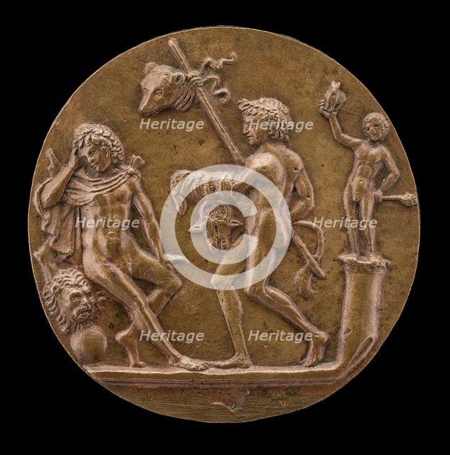 Hercules (?) with Bacchic Figures, second half 15th century. Creator: Master IO.FF..