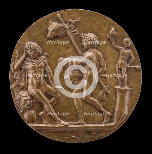 Hercules (?) with Bacchic Figures, second half 15th century. Creator: Master IO.FF..