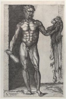 Hercules with his Club and Lion Skin, 1548. Creator: Anon