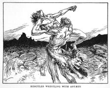 Hercules Wrestling with Antaeus 1925. Creator: Unknown