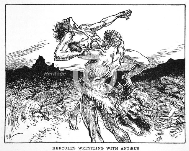 'Hercules Wrestling with Antaeus', 1925. Creator: Unknown.