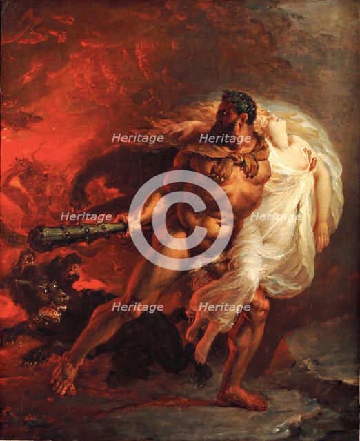 Hercules Tearing Alceste away from Hell, ca 1806. Creator: Franque, Joseph-Boniface (1774-1833).