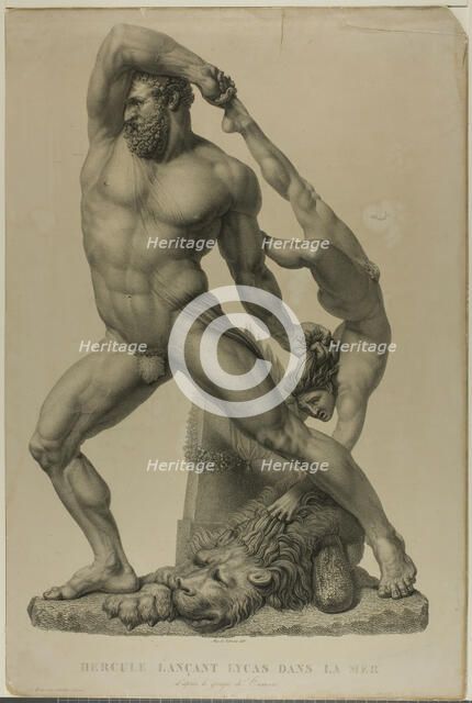 Hercules Throwing Lichas into the Sea, 1815/45. Creator: Auguste de Valmont.
