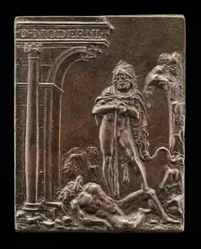 Hercules Triumphant over Antaeus, late 15th - early 16th century. Creator: Moderno