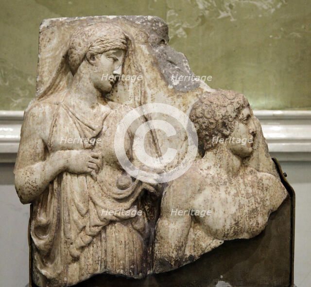 Heracles in the Garden of the Hesperides, fragment of a relief, early 2nd century. Artist: Unknown