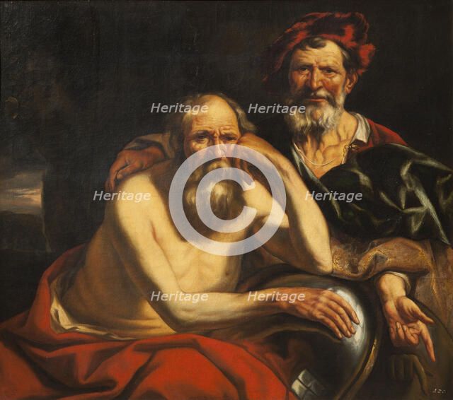 Heraclitus and Democritus. Creator: Jordaens, Jacob (1593-1678).