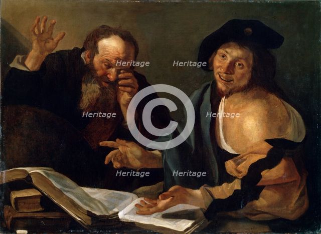 'Heraclitus and Democritus', early 17th century. Artist: Dirck van Baburen