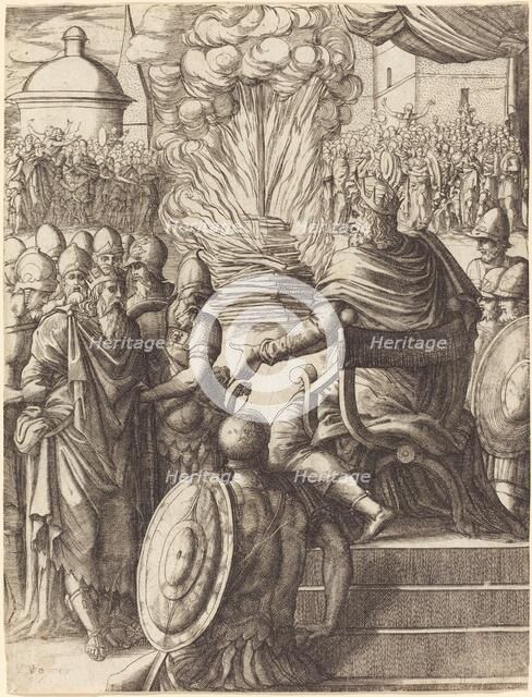 Heraclius Sentencing the Tyrant Phocas. Creator: Pierre Woeiriot.