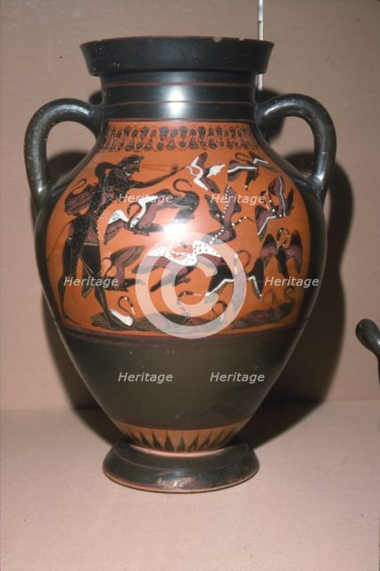 Herakles and Stymphalian Birds, Labours of Heracles, c500 BC.  Artist: Unknown.
