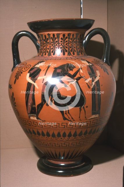 Herakles and the Hind of Ceryneia, Attic Amphora Vase,  c540BC.  Artist: Unknown.
