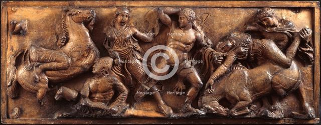 Herakles fighting an Amazon, 1816. Creator: Unknown.