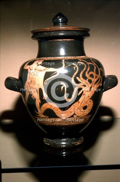 Herakles fights the Lernaean Hydra, Attic Vase, 450 BC. Artist: Unknown.