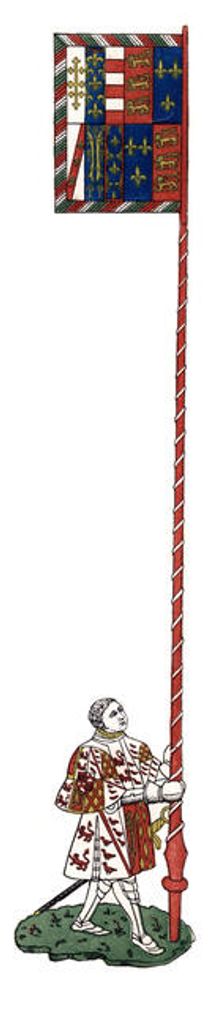 Herald bearing a banner, c1445, (1843).Artist: Henry Shaw