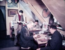 Heraldic artists, College of Arms, London, c1953. Creator: Arthur Charles Kirby Ware