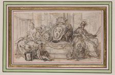 Heraldic Design for Pococke's "A Description of the East," London, 1743. Creator: Hubert Francois Gravelot