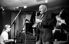 Herb Geller, Bass Clef, London, April 1990. Artist: Brian O'Connor