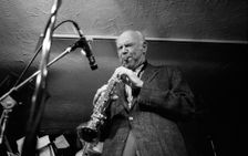 Herb Geller, Bass Clef, London, April 1990. Artist: Brian O'Connor