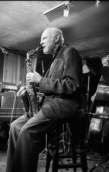 Herb Geller, Bass Clef, London, April 1990. Artist: Brian O'Connor