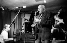 Herb Geller, Bass Clef, London, April 1990. Artist: Brian O'Connor