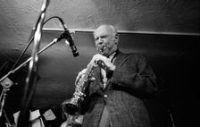 Herb Geller, Bass Clef, London, April 1990. Artist: Brian O'Connor