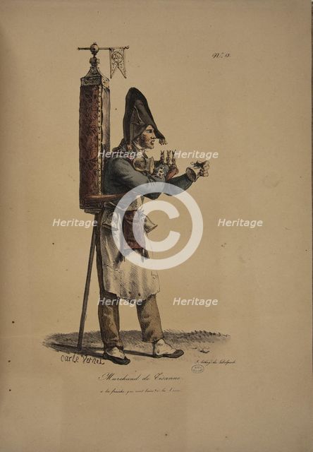 Herbal tea seller. From the Series "Cris de Paris" (The Cries of Paris), 1815. Creator: Vernet, Carle (1758-1836).