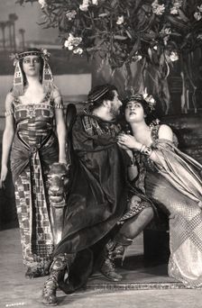 Herbert Beerbohm Tree, Constance Collier and Alice Crawford, English actors, 1907.Artist: FW Burford