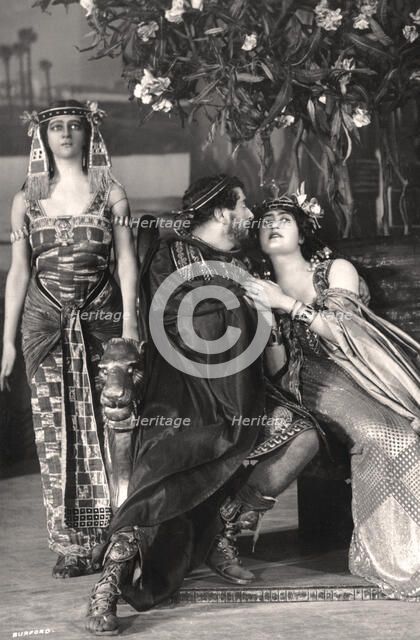 Herbert Beerbohm Tree, Constance Collier and Alice Crawford, English actors, 1907.Artist: FW Burford