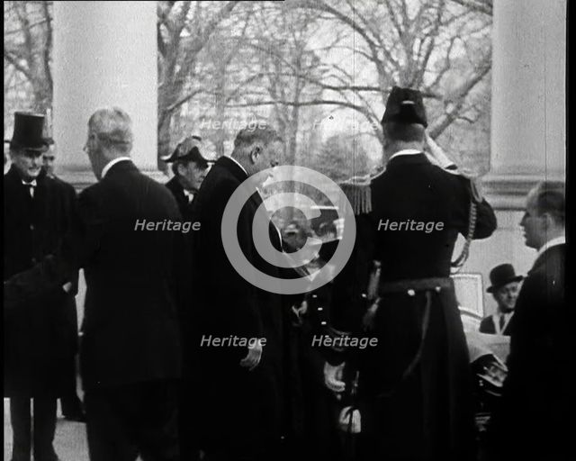 Herbert Hoover, the Former President, Leaving the White House And Entering a Car, 1933. Creator: British Pathe Ltd.