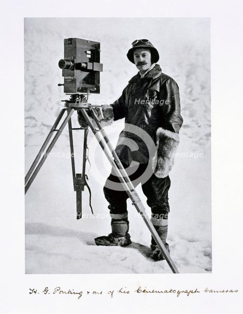 Herbert Ponting, British photographer, in the Antarctic, 1910-1912. Creator: Unknown.