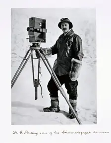 Herbert Ponting, British photographer, in the Antarctic, 1910-1912. Creator: Unknown
