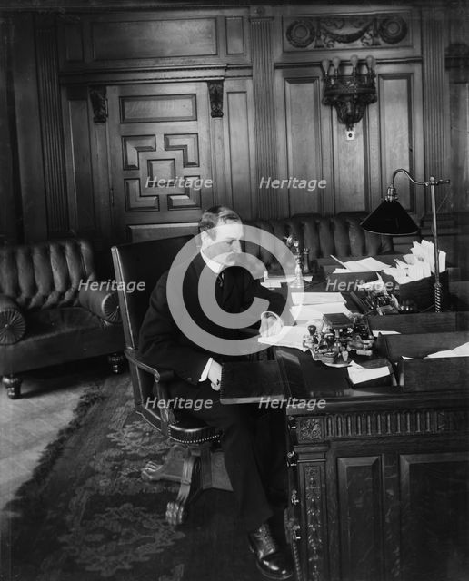 Herbert Putnam in his office. Librarian of Congress, between 1890 and 1910. Creator: Unknown.