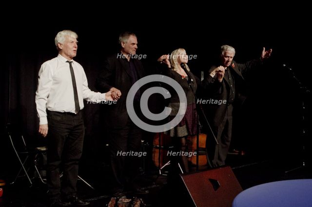 Herbie Flowers, Mike Hatchard, Shane Hill and Tina May, Hawth, Crawley, West Sussex, Nov 2015. Artist: Brian O'Connor.
