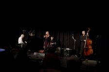 Herbie Flowers, Mike Hatchard, Shane Hill and Tina May, Hawth, Crawley, West Sussex, Nov 2015. Artist: Brian O'Connor
