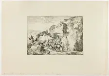 Herd Coming through an Arch of Rock, 1740. Creator: Christian Wilhelm Ernst Dietrich