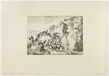 Herd Coming through an Arch of Rock, 1740. Creator: Christian Wilhelm Ernst Dietrich