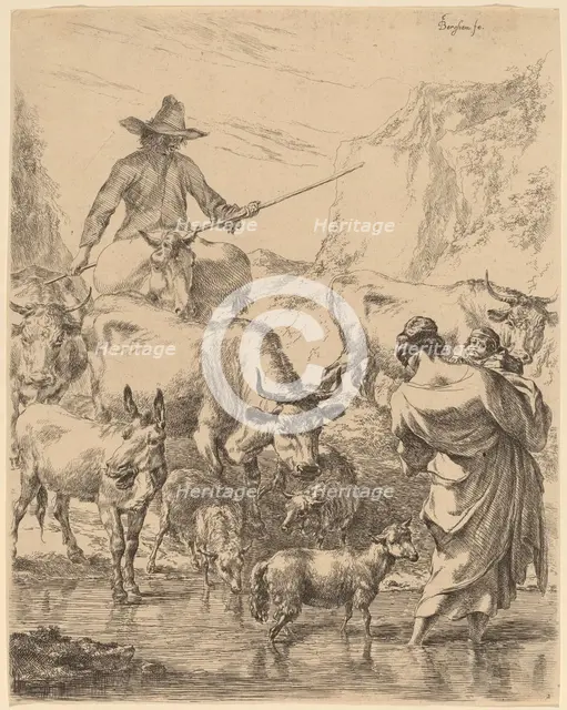 Herd Crossing the Brook. Creator: Nicolaes Berchem.