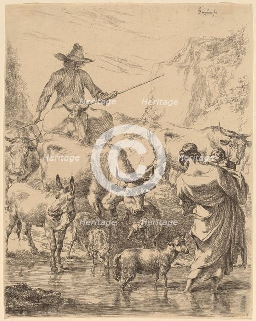 Herd Crossing the Brook. Creator: Nicolaes Berchem.