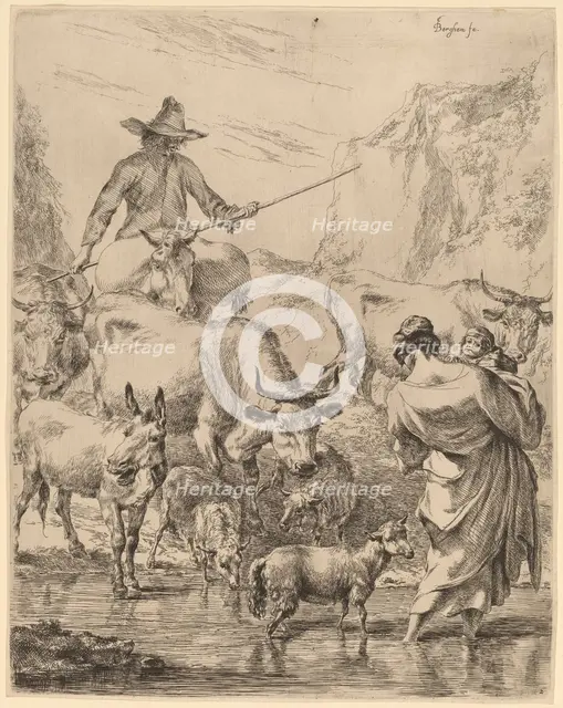 Herd Crossing the Brook. Creator: Nicolaes Berchem.