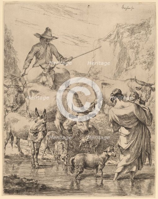 Herd Crossing the Brook. Creator: Nicolaes Berchem.