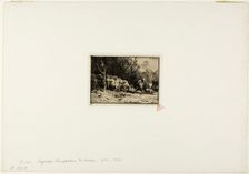 Herd of Cows Coming Out of a Wood, 1849. Creator: Charles Emile Jacque